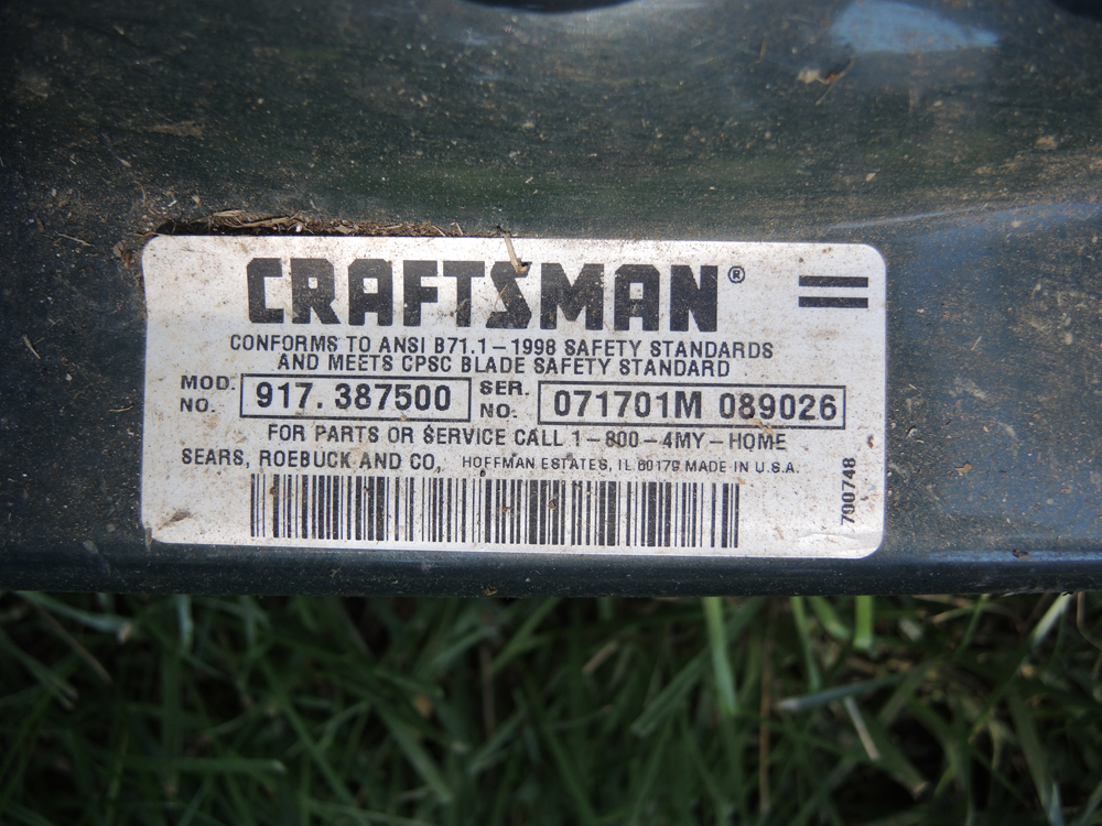 22" Craftsman 6.0 Mulcher Lawn Mower