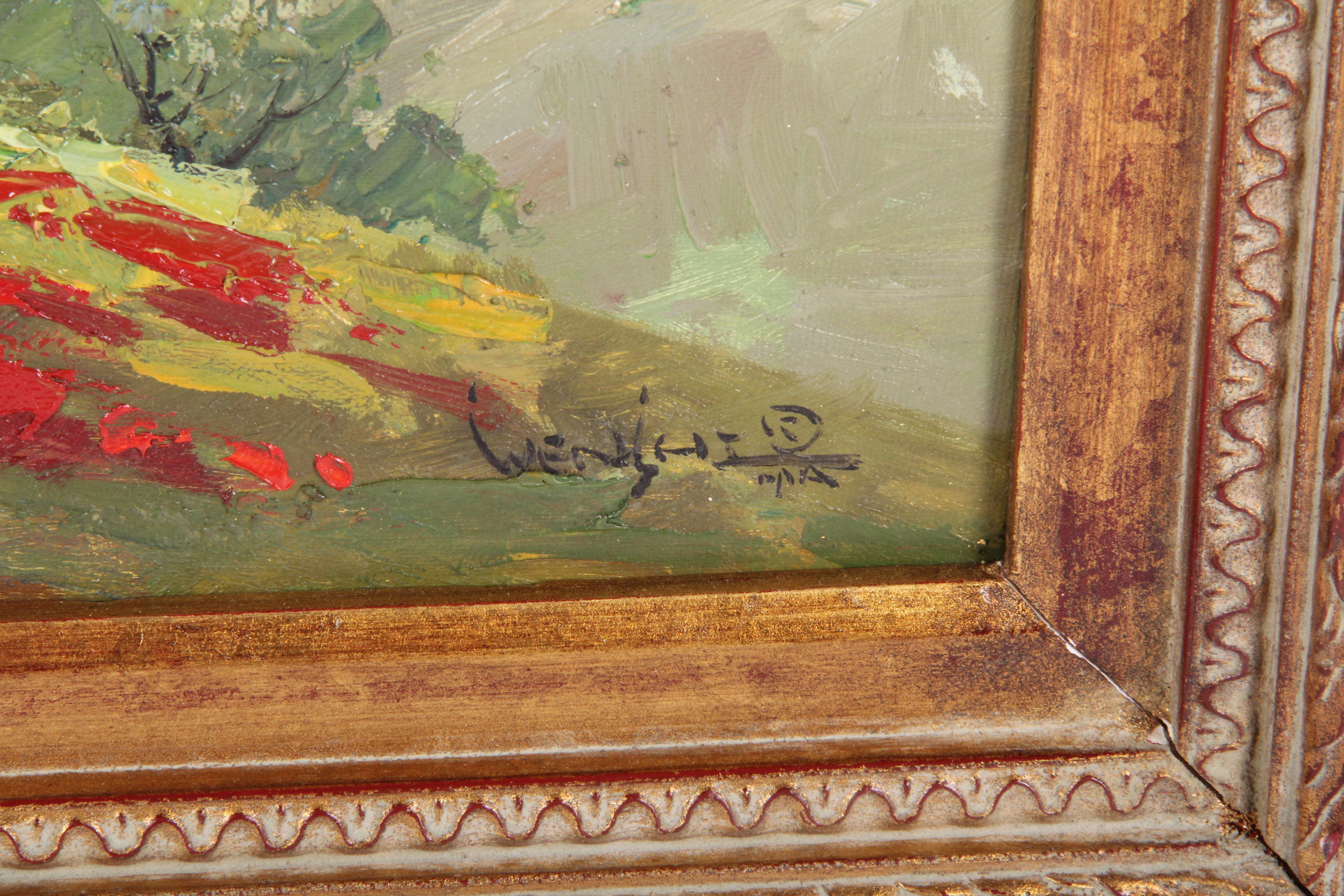 Wen Shi Signed Original Oil Painting