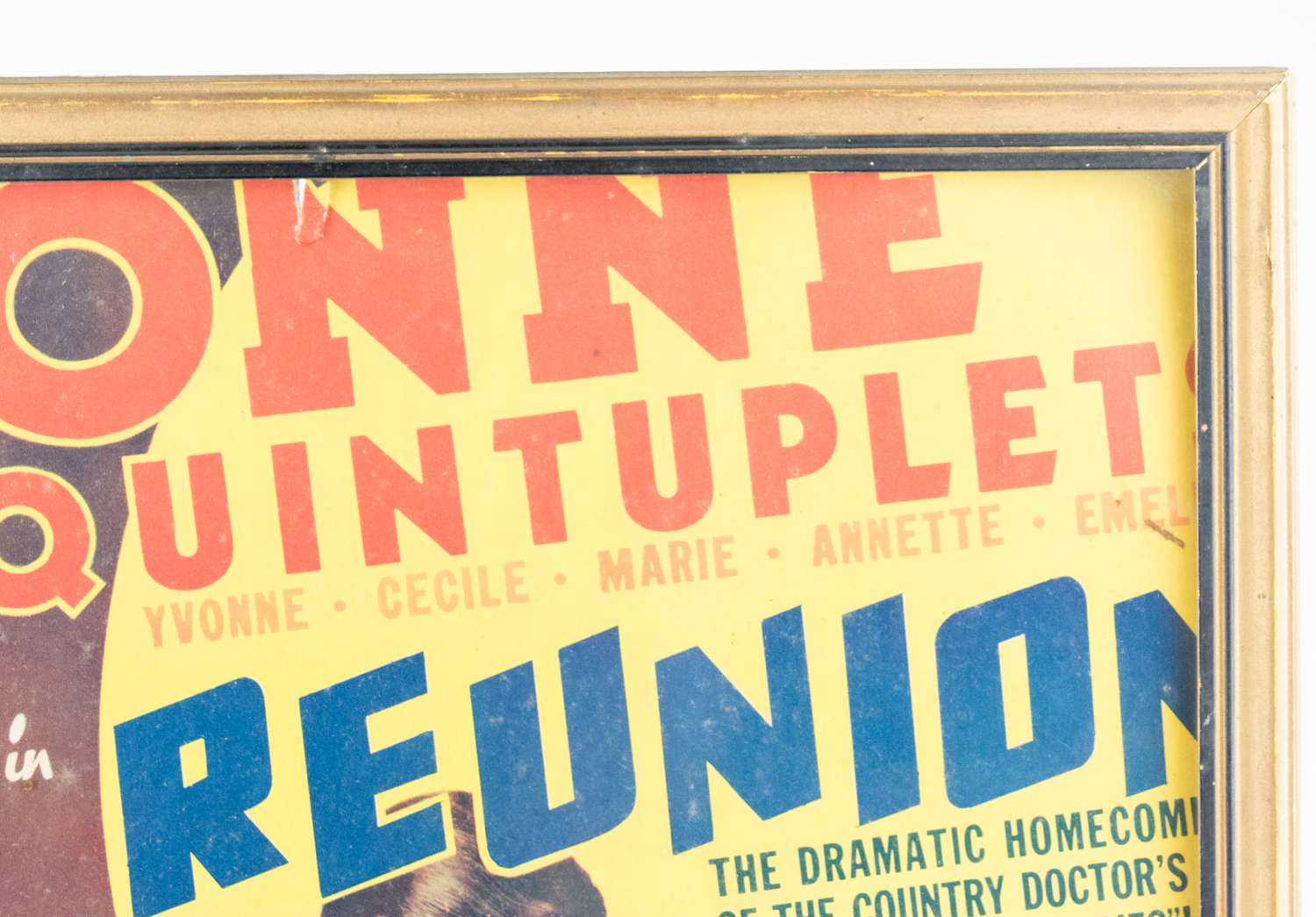 Vintage Dionne Quintuplets Framed Color "Reunion" Movie Promo Poster