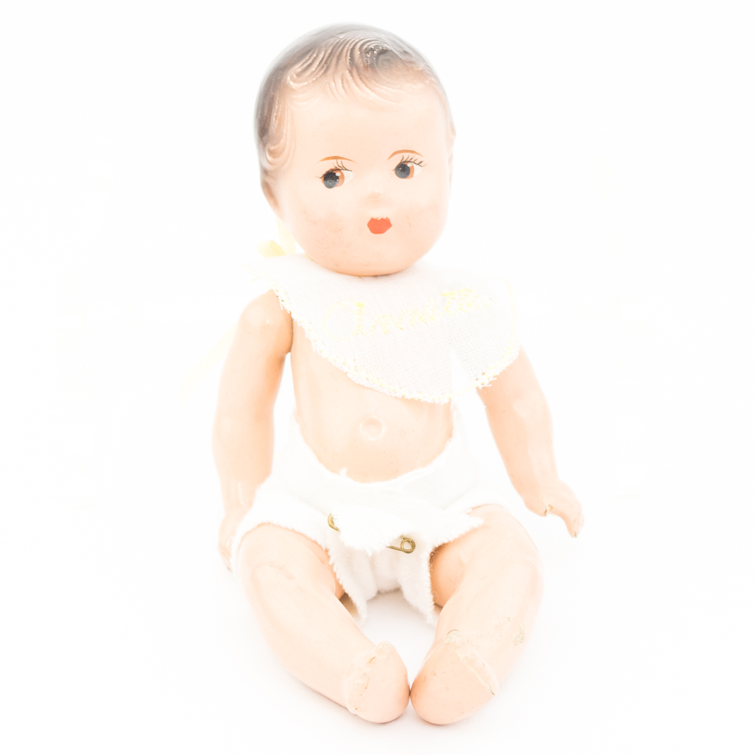 Vintage Madame Alexander Dionne Quintuplet Composition Baby Dolls With Crib