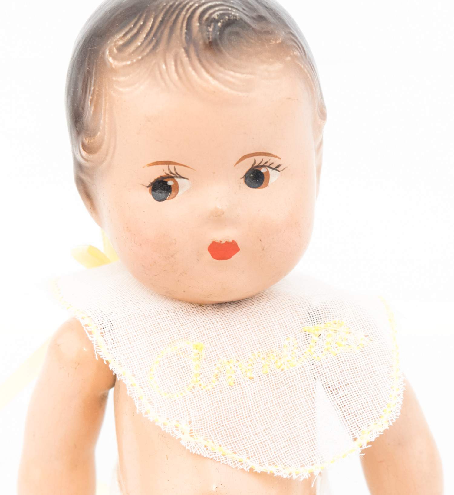 Vintage Madame Alexander Dionne Quintuplet Composition Baby Dolls With Crib