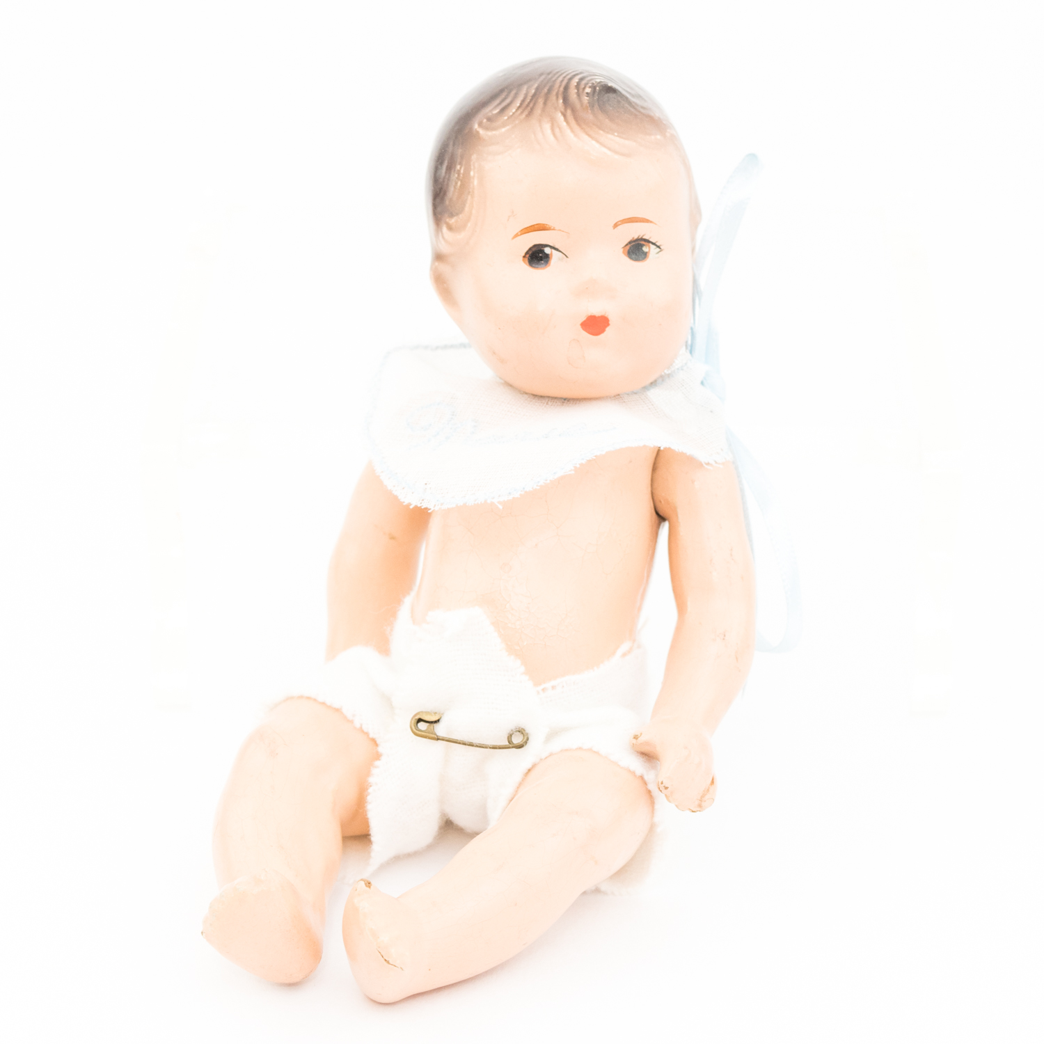 Vintage Madame Alexander Dionne Quintuplet Composition Baby Dolls With Crib