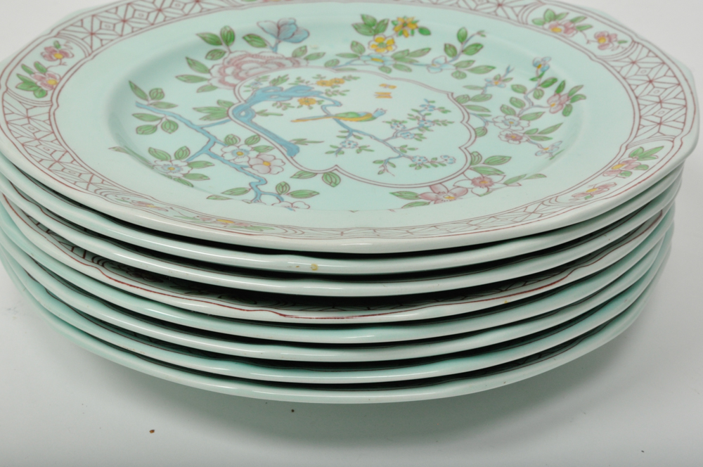 Adams Calyx Ware "Singapore Bird" China Plate Set