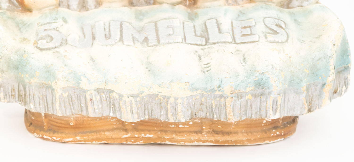 1934 Dionne Quintuplets Chalkware Table Lamp