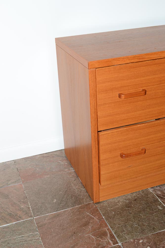 Horizontal Two Drawer Cherry Veneer Filing Cabinet