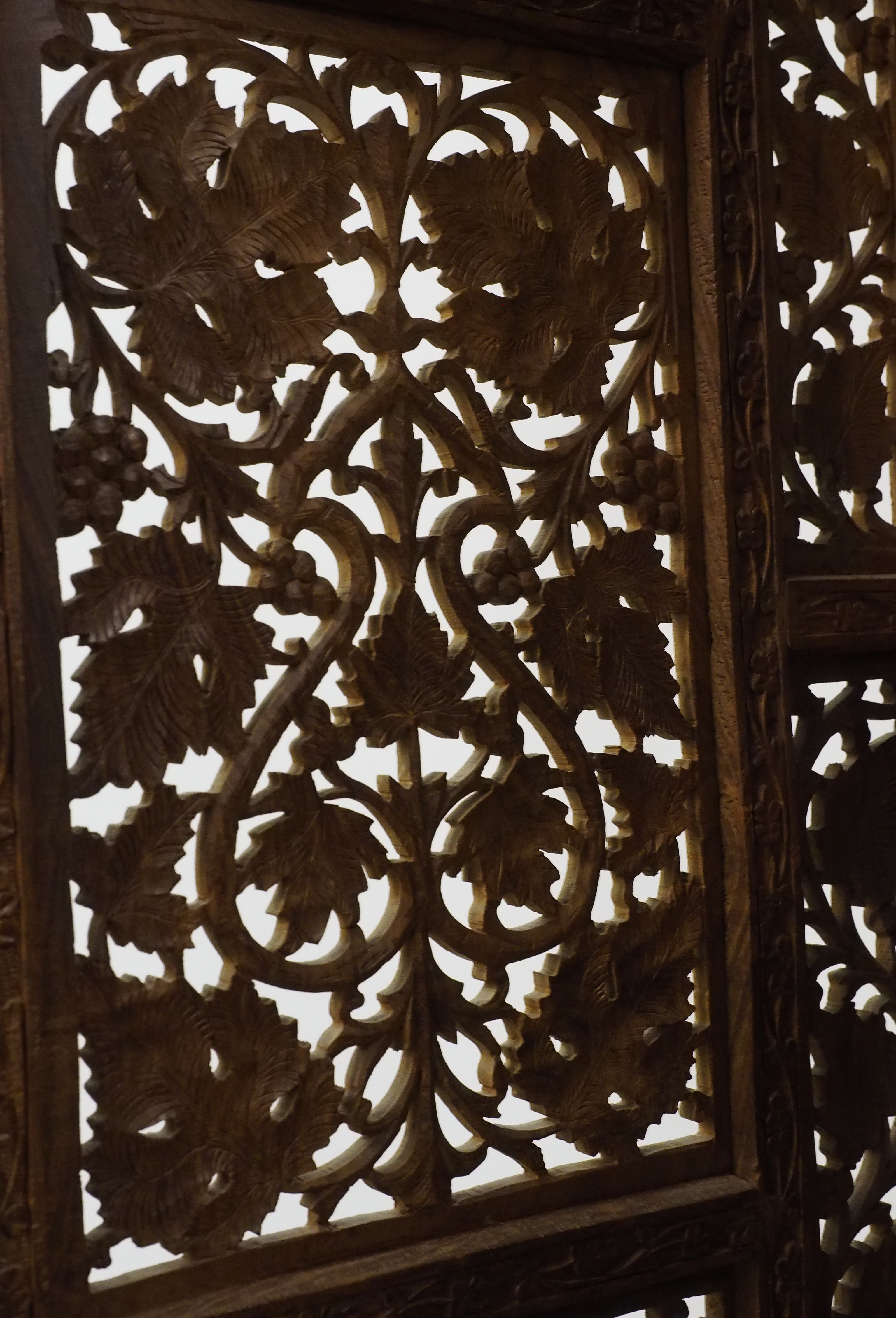 Carved Wood Room Divider