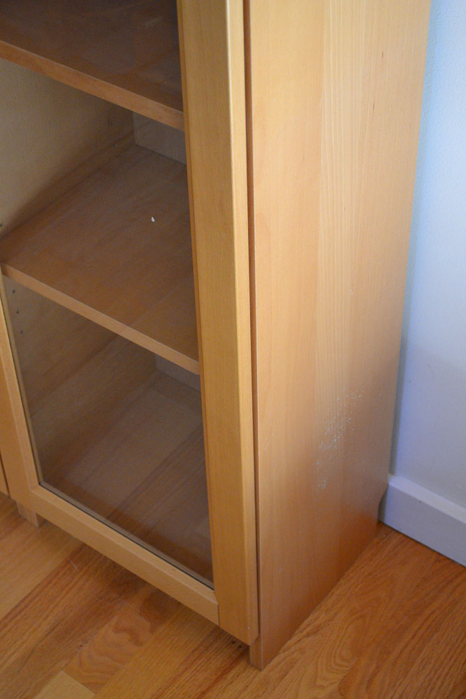 IKEA Billy Series Birch Veneer Glass Display Cabinet