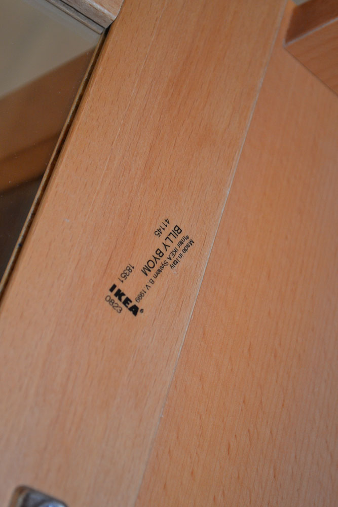 IKEA Billy Series Birch Veneer Glass Display Cabinet