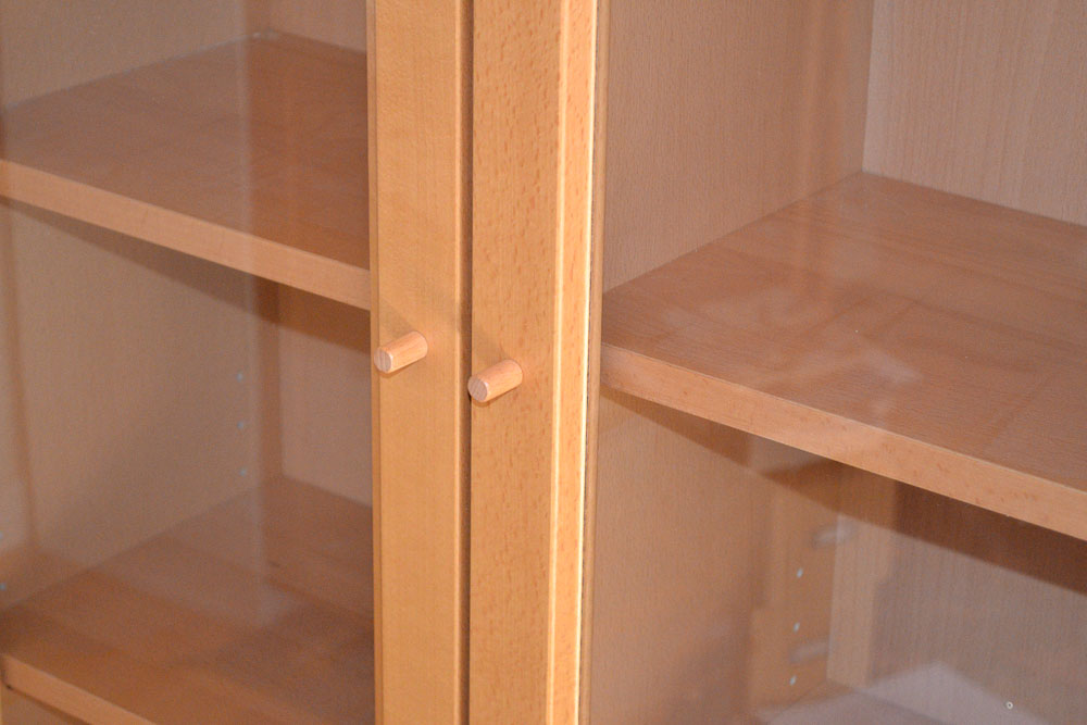 IKEA Billy Series Birch Veneer Glass Display Cabinet