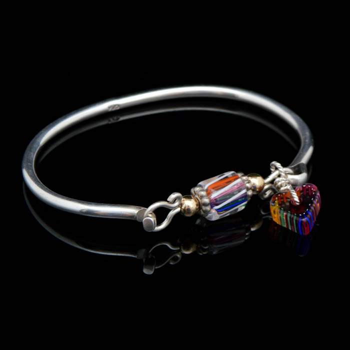 Sterling Silver Bracelet with Glass Beads