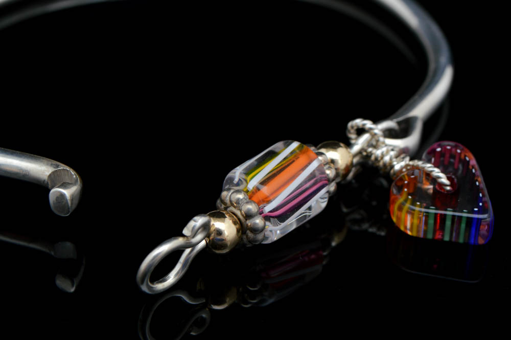 Sterling Silver Bracelet with Glass Beads