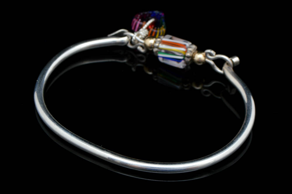 Sterling Silver Bracelet with Glass Beads