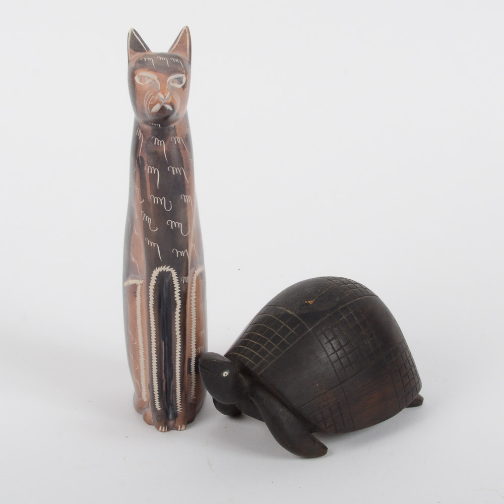 African Carved Stone Animal Figurines