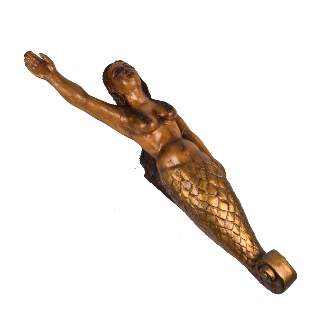 Painted Resin Mermaid Figurehead