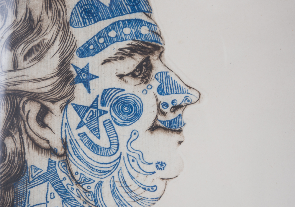 Nancy Tiemeo Limited Edition Intaglio "The Illustrated Woman"