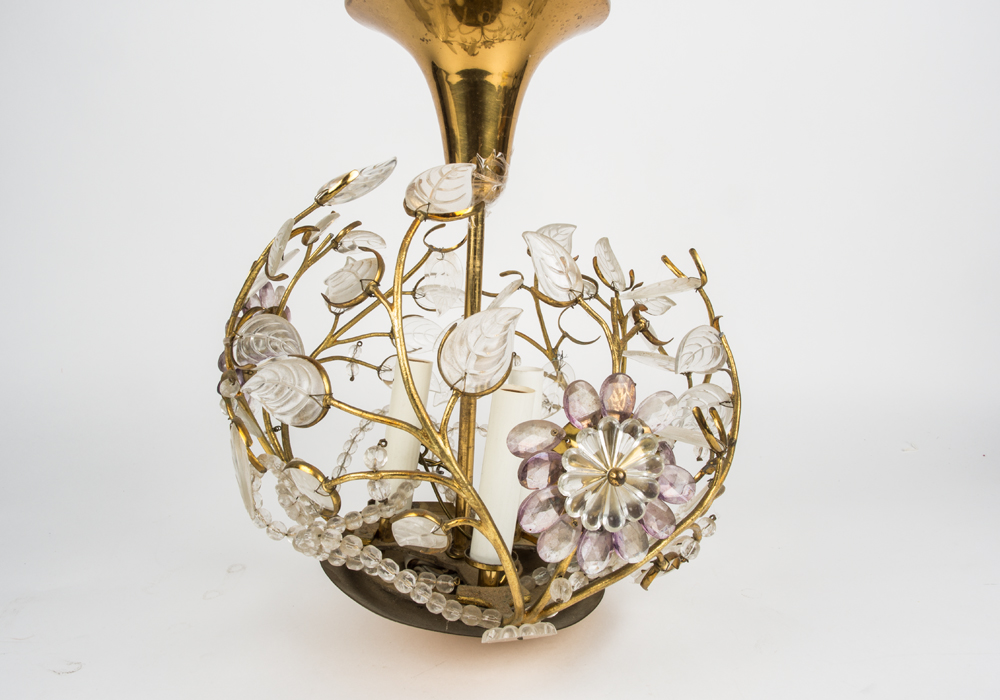 Brass and Clear Glass Pendant Light