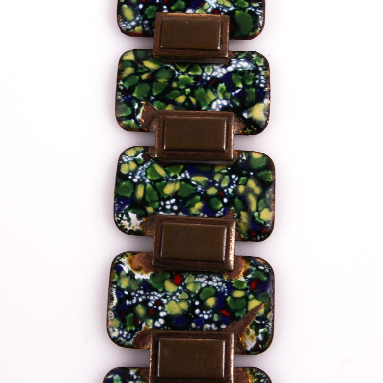 Pair of Copper and Enamel Bracelets Including Matisse Renoir