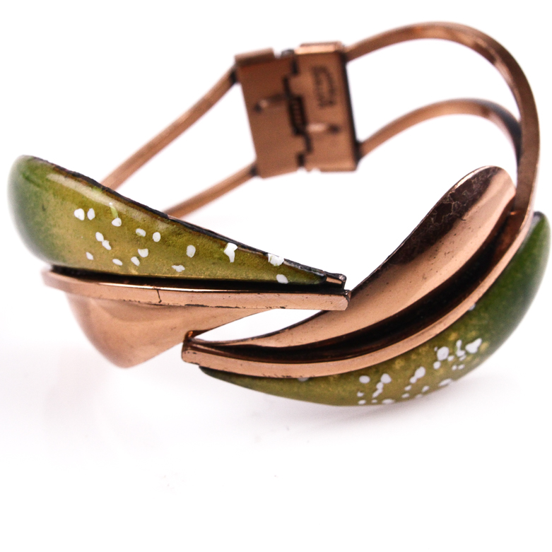 Pair of Copper and Enamel Bracelets Including Matisse Renoir