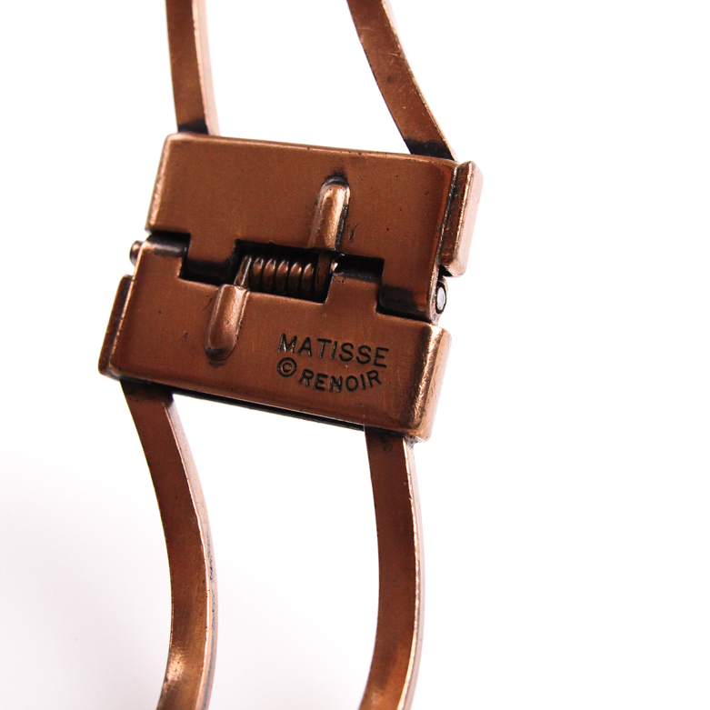 Pair of Copper and Enamel Bracelets Including Matisse Renoir