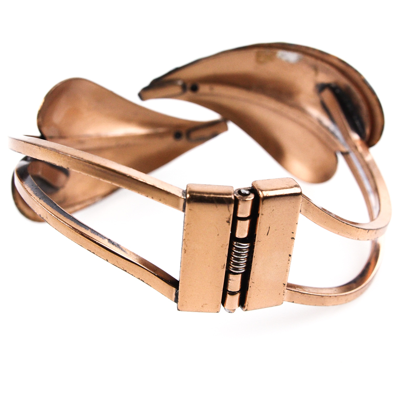 Pair of Copper and Enamel Bracelets Including Matisse Renoir