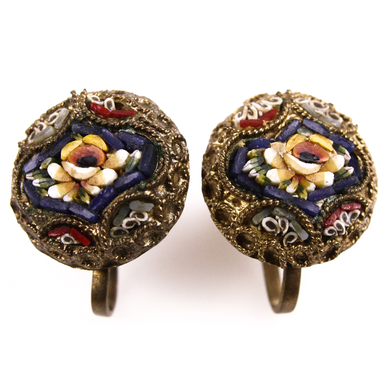 Assortment of Vintage Italian Micro-Mosaic Earrings
