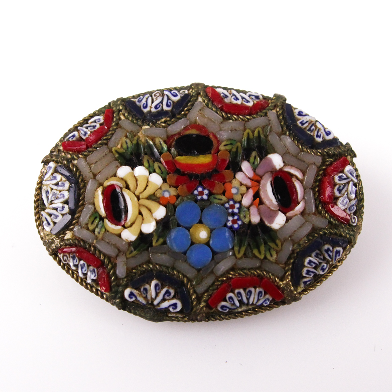 Set of Vintage Italian Micro Mosaic Pins