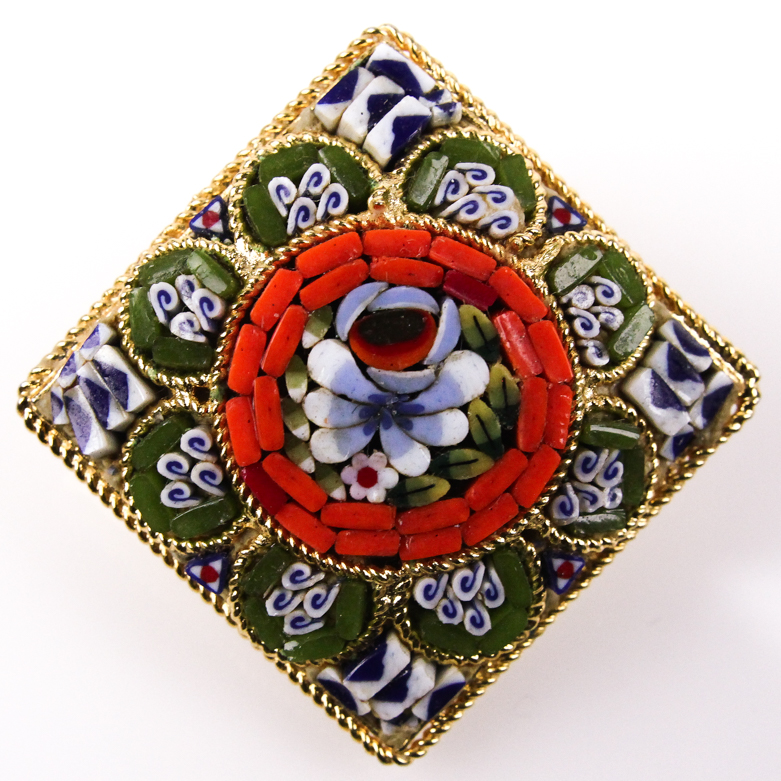 Set of Vintage Italian Micro Mosaic Pins