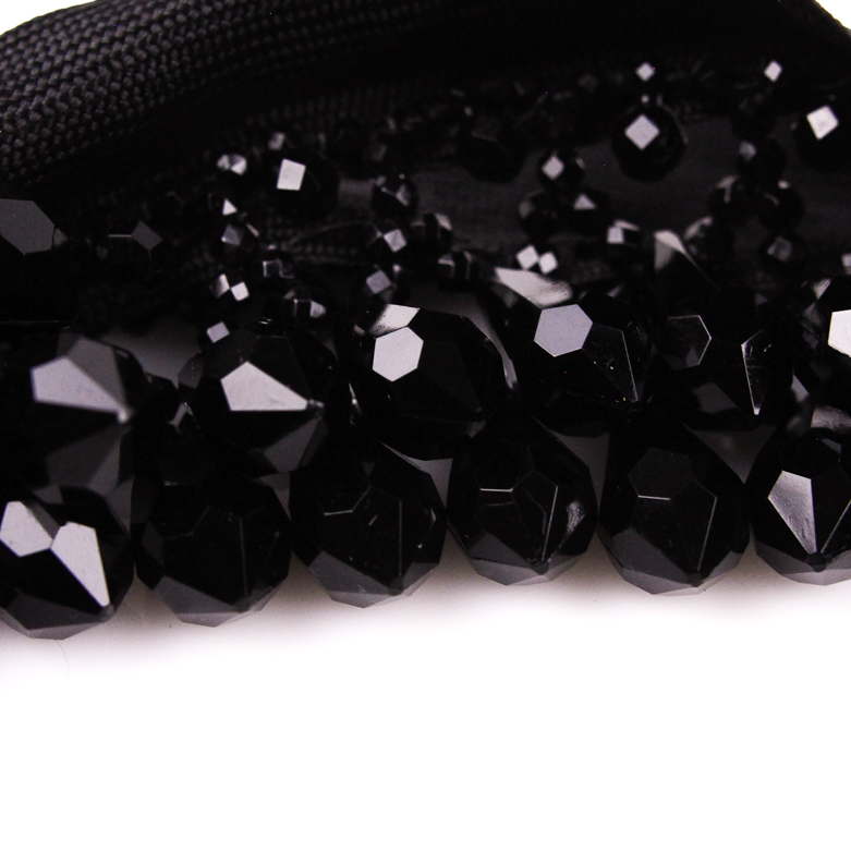 Vintage Jet Glass Beads on Strap