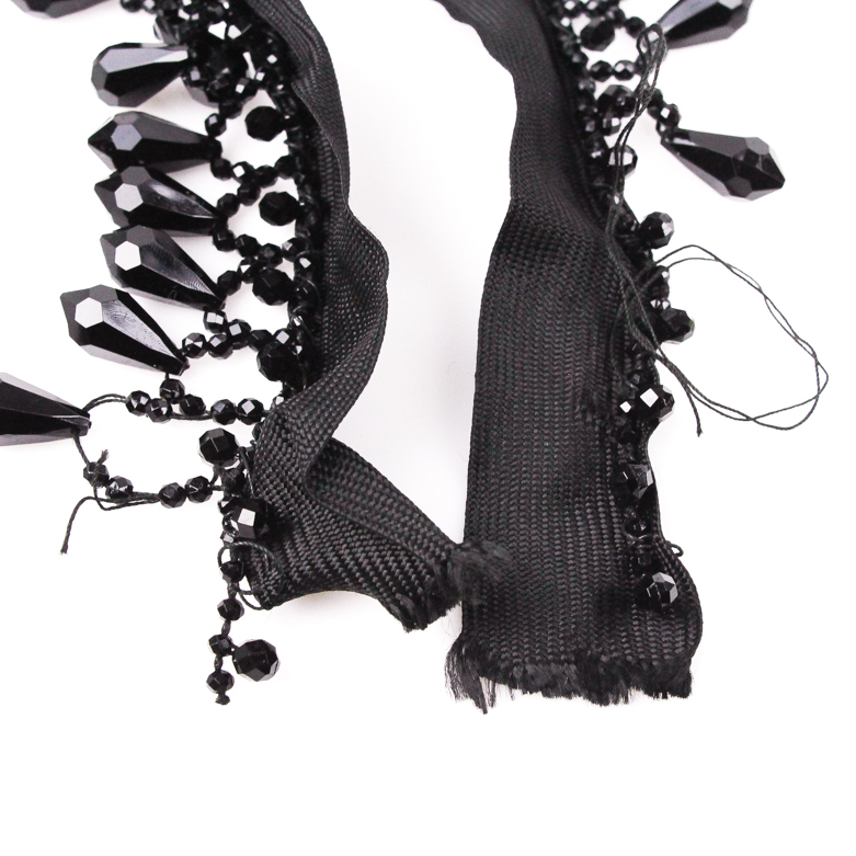 Vintage Jet Glass Beads on Strap