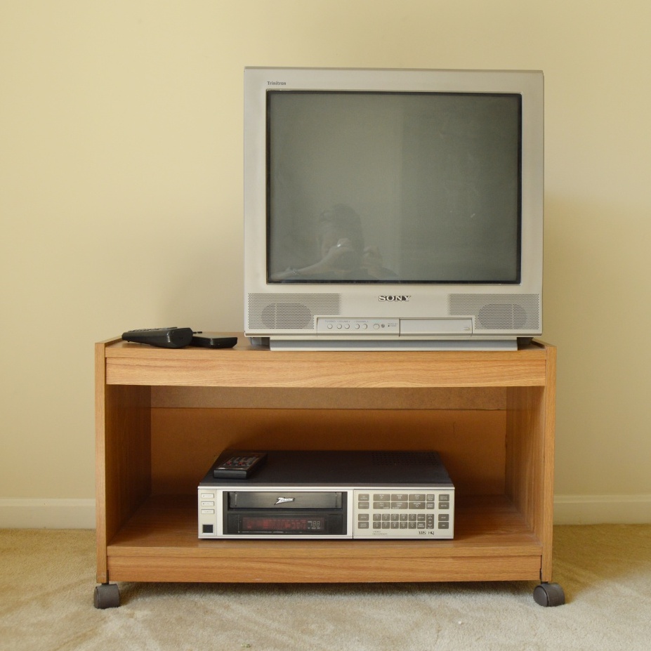 Entertainment Cart With Sony Television and Zenith VCR