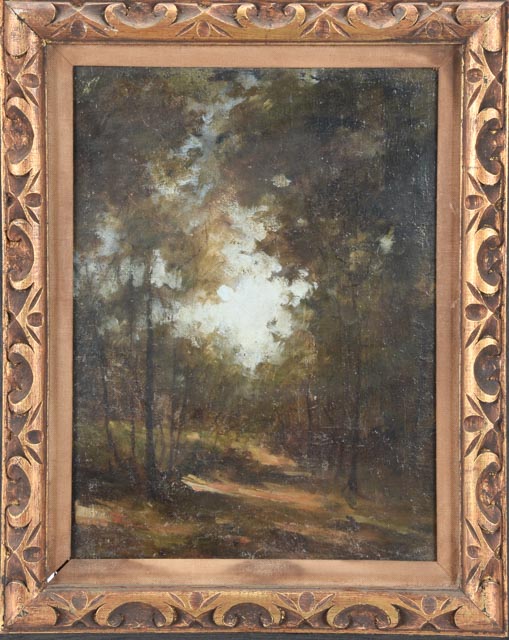 Antique 19th-Century Original Oil Landscape Painting after Corot