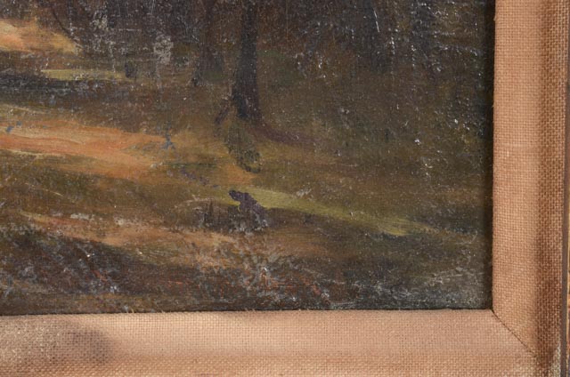 Antique 19th-Century Original Oil Landscape Painting after Corot