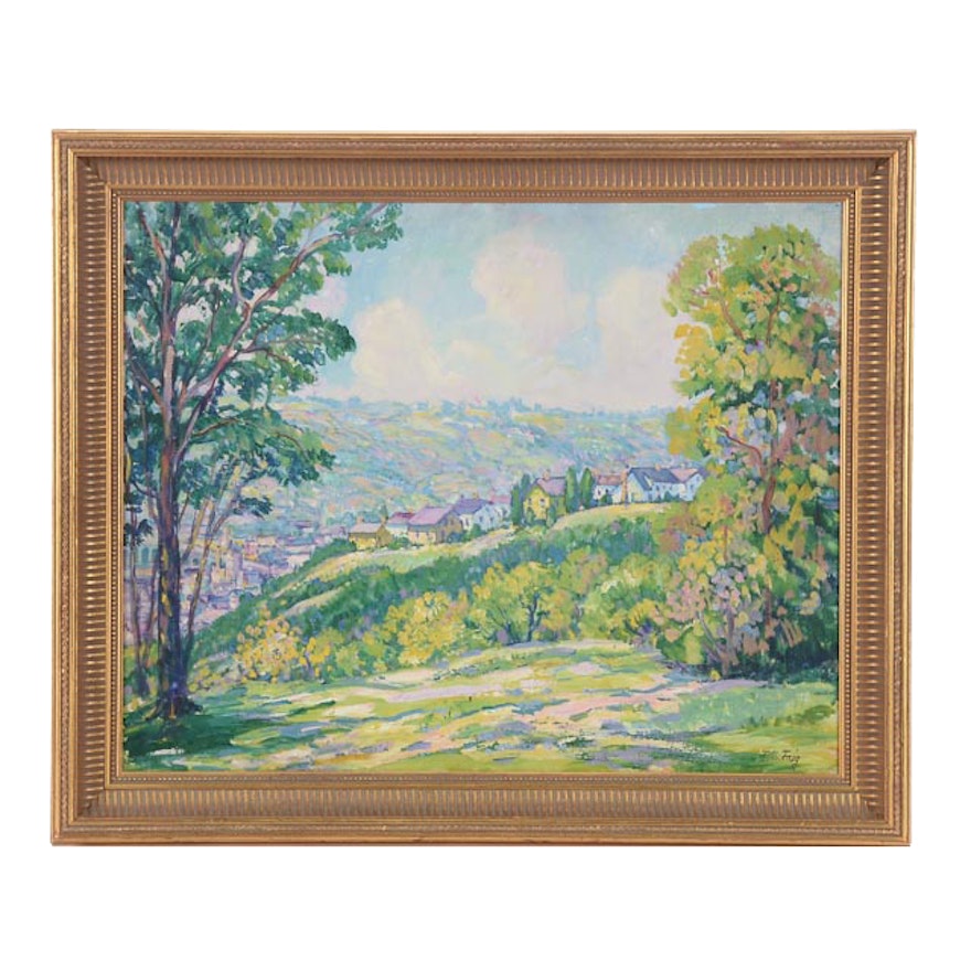 Frances Wiley Faig Oil on Canvas "Cincinnati Hills"