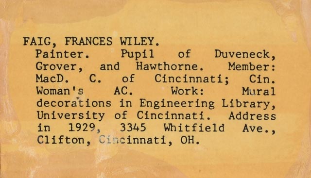 Frances Wiley Faig Oil on Canvas "Cincinnati Hills"