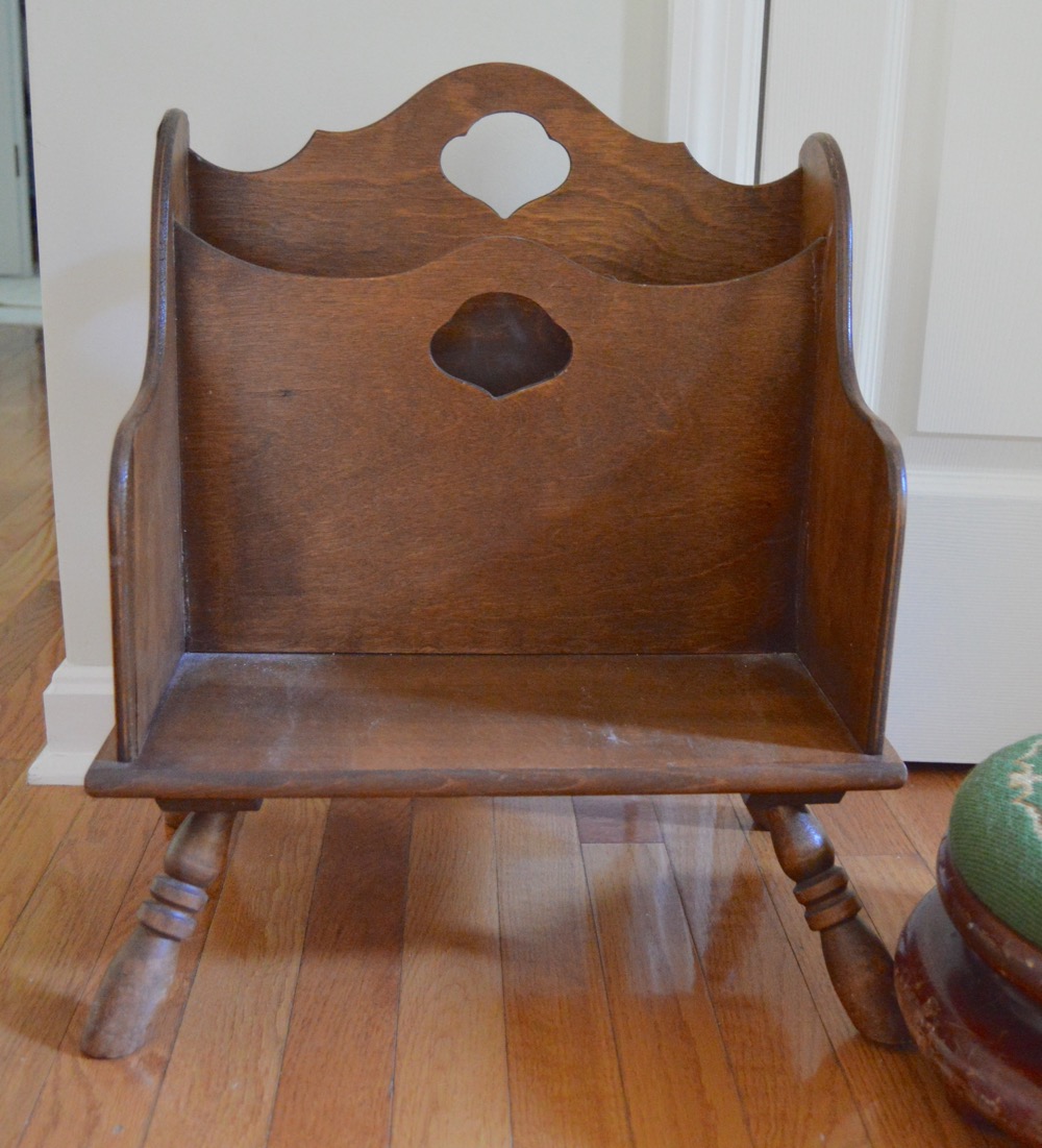 Vintage Footstool and Magazine Rack