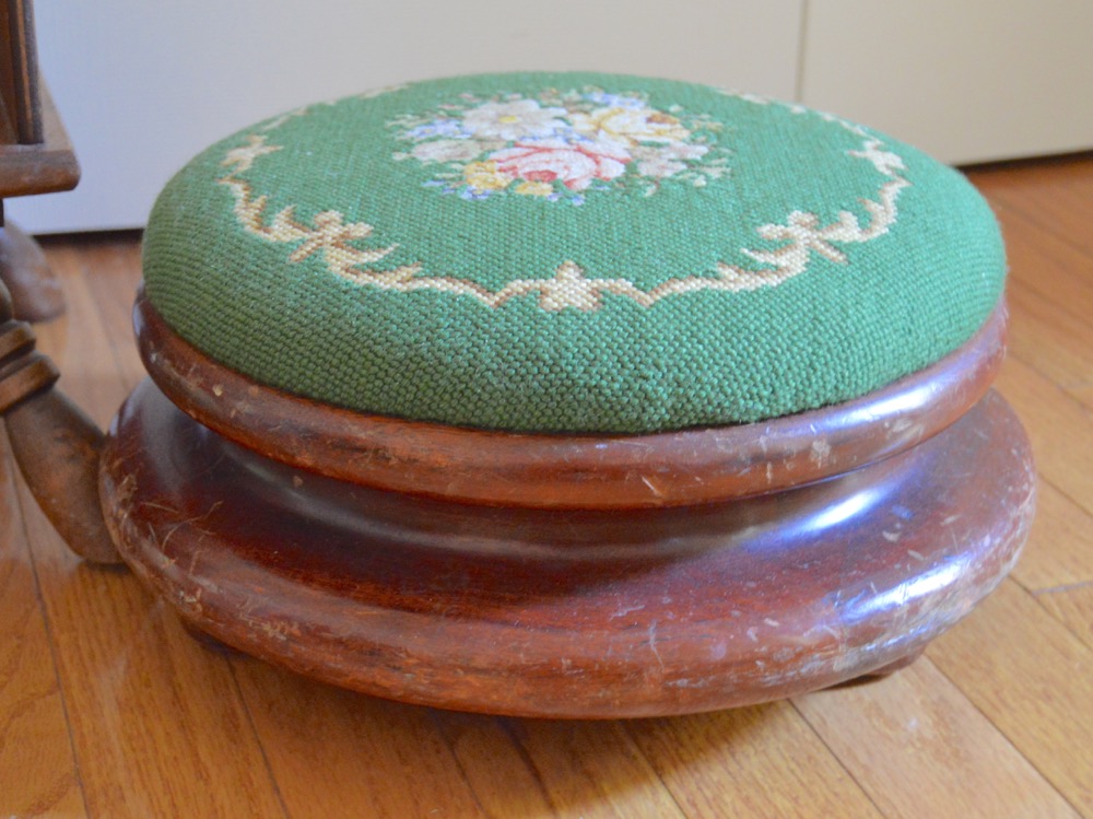 Vintage Footstool and Magazine Rack