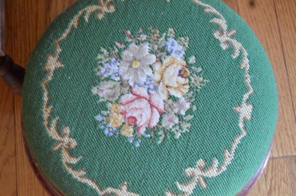 Vintage Footstool and Magazine Rack