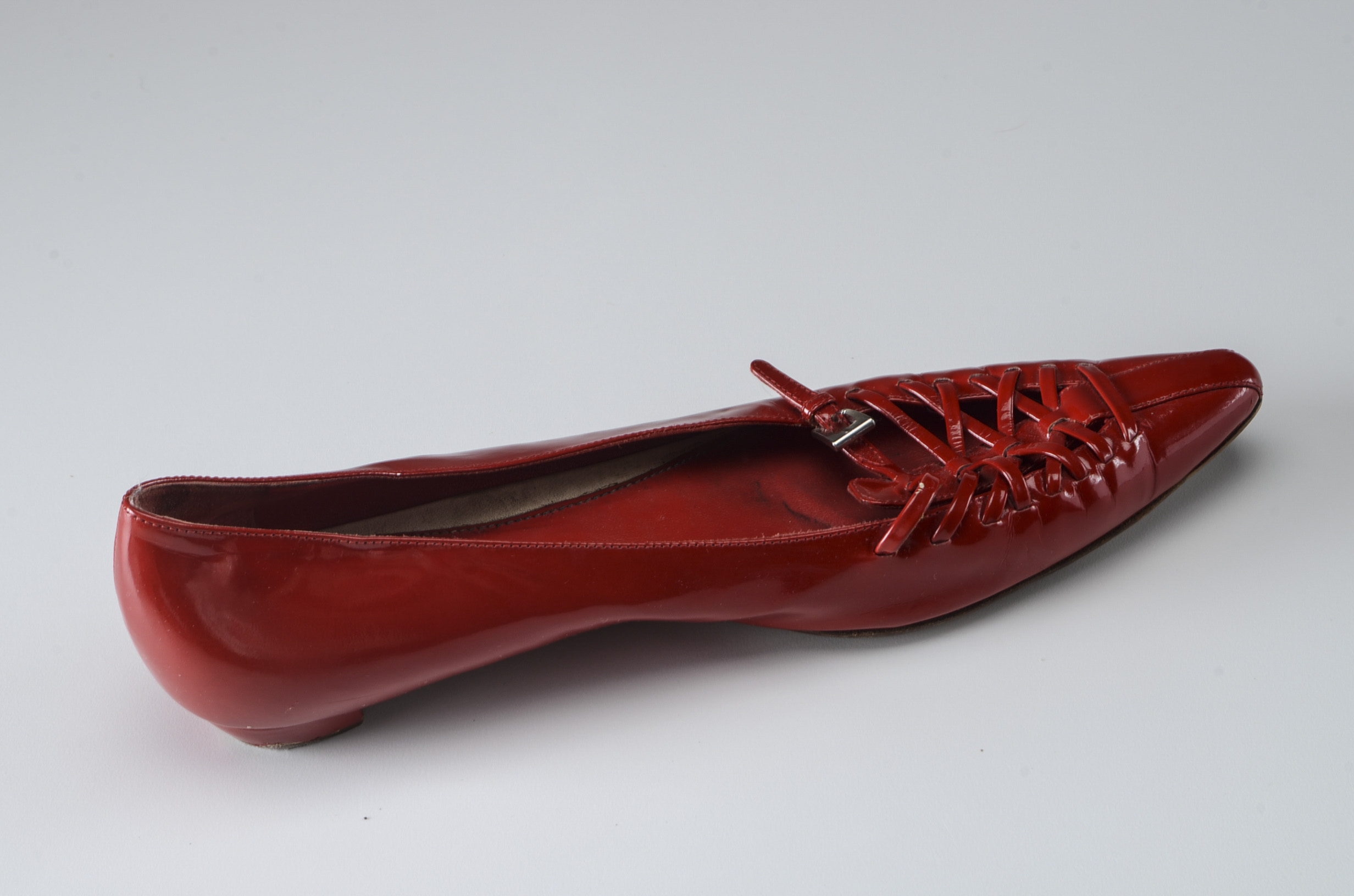 Red Patent Leather Prada Flats