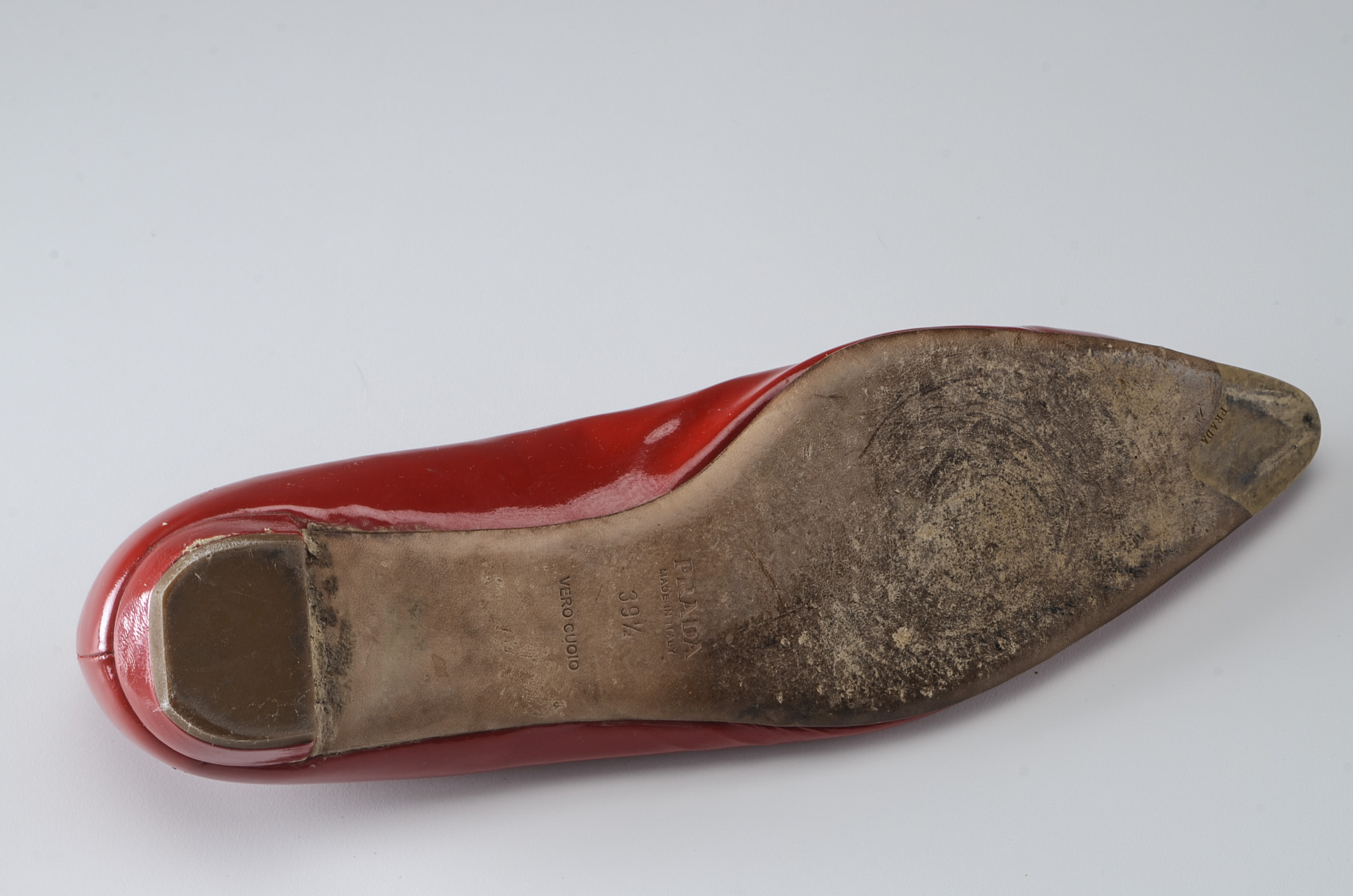 Red Patent Leather Prada Flats