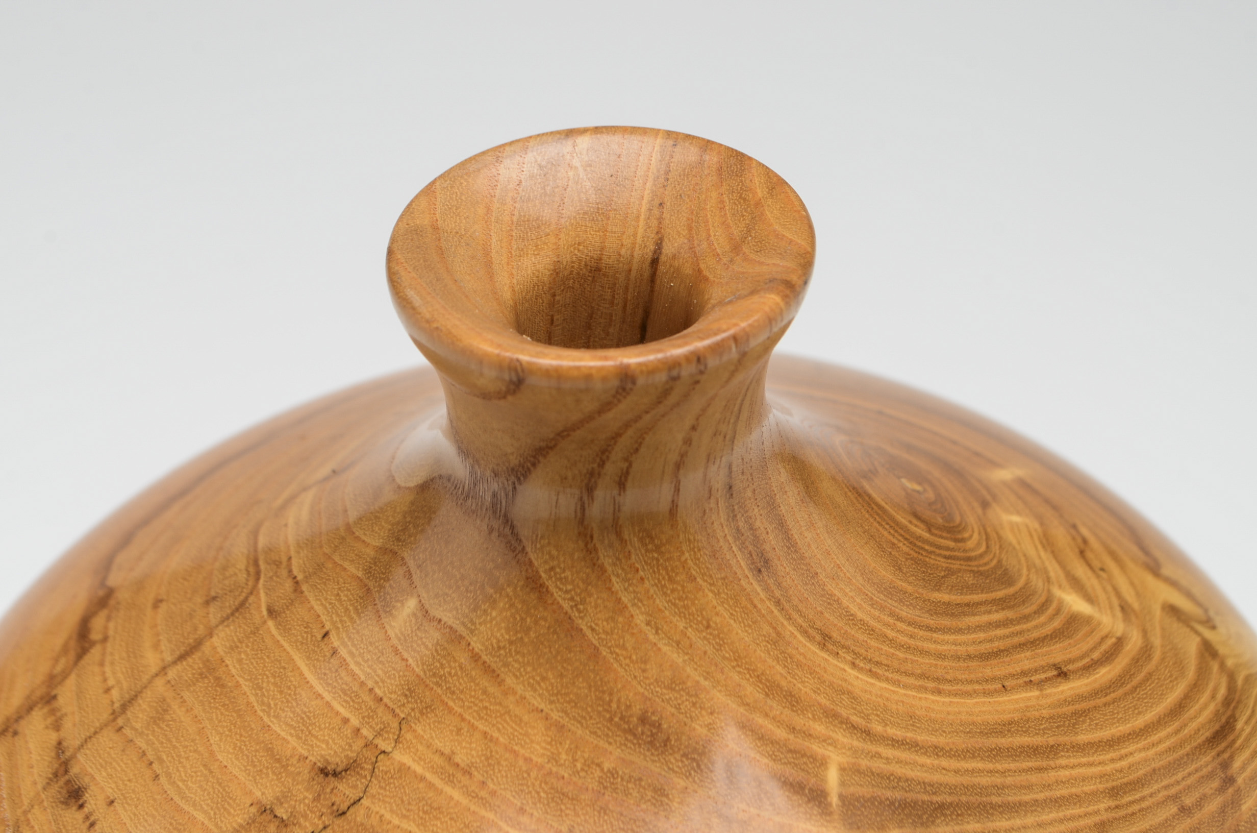 Artisan Oak Wood Lathe Turned Vase