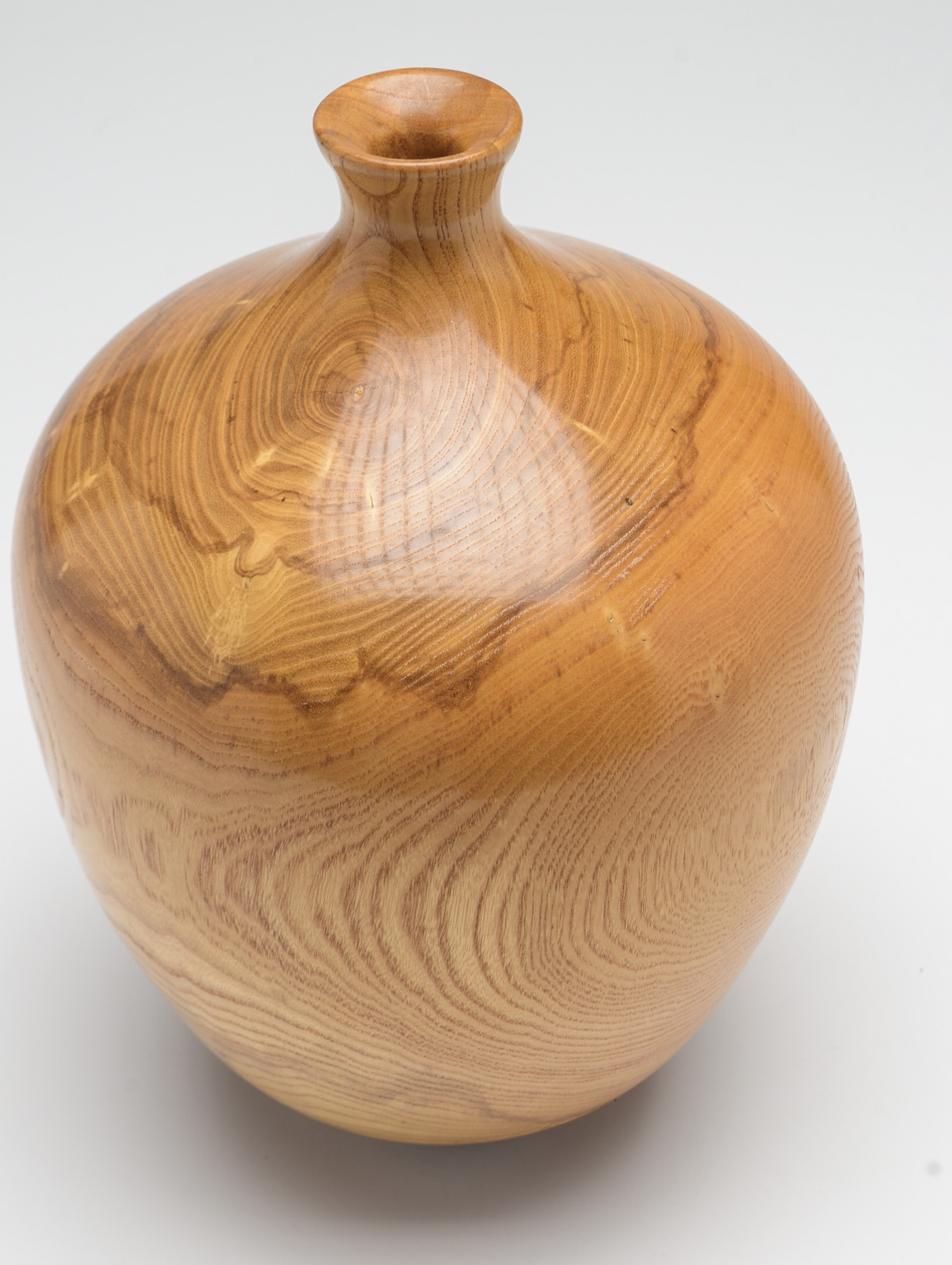 Artisan Oak Wood Lathe Turned Vase