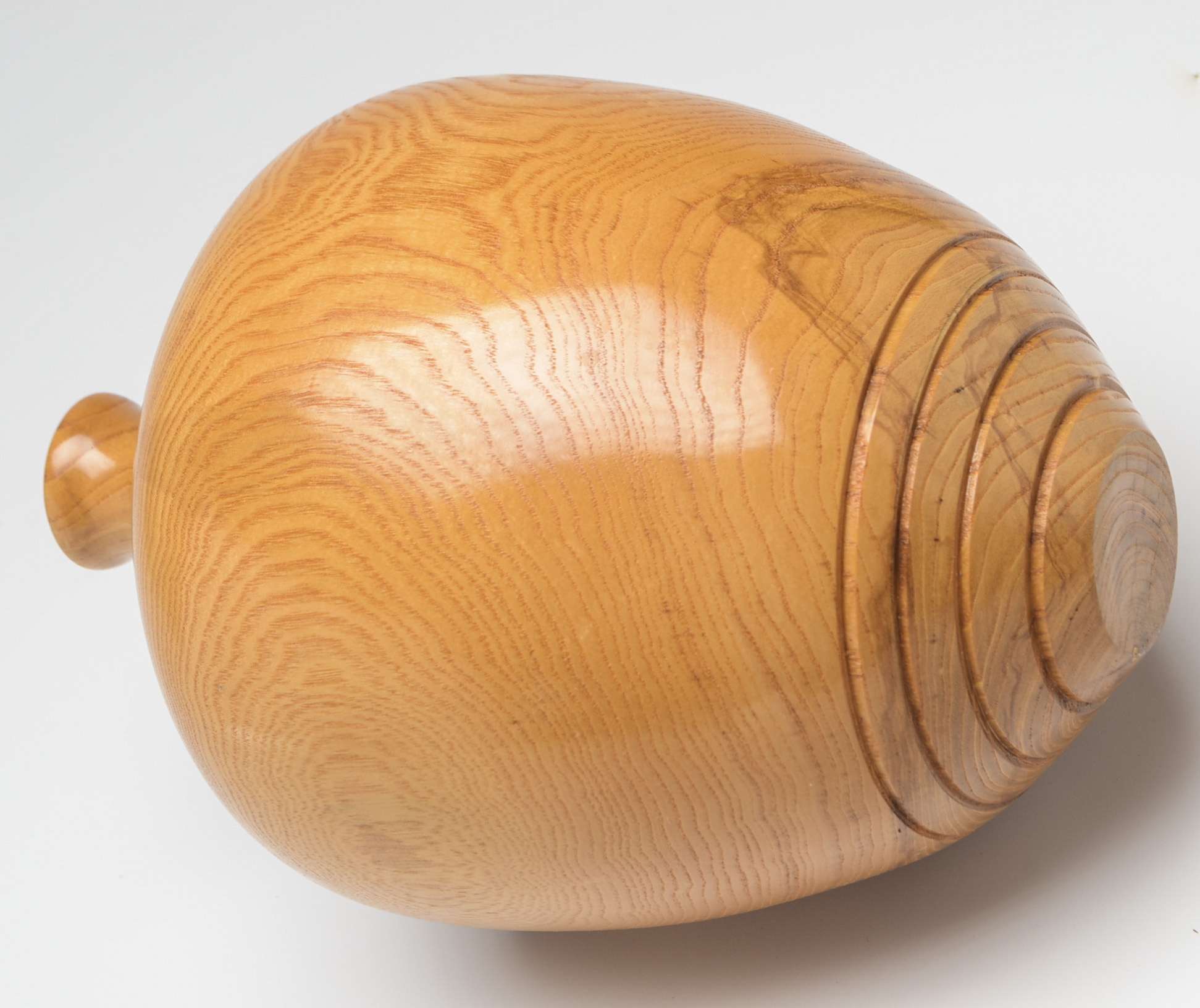 Artisan Oak Wood Lathe Turned Vase