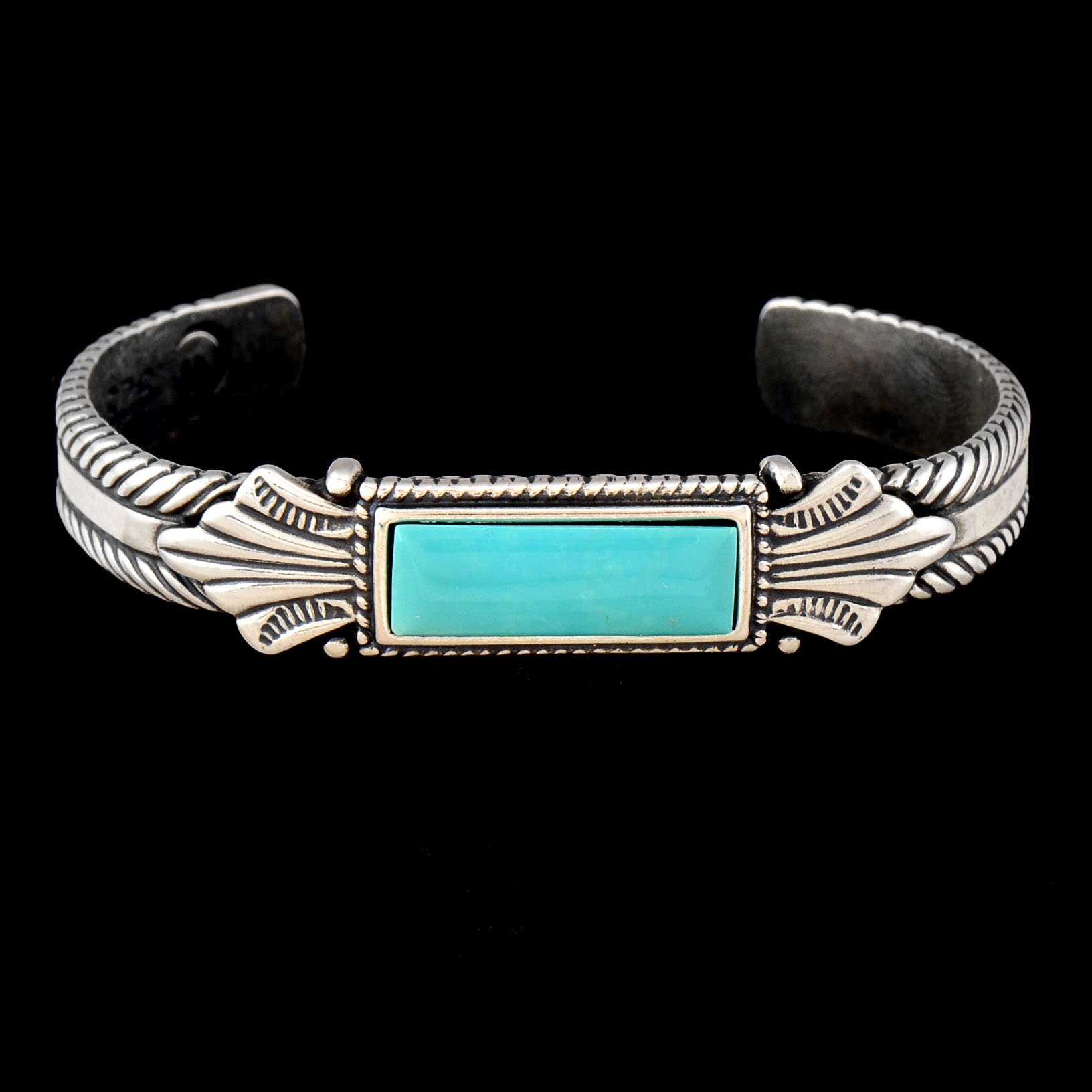 Carolyn Pollack Sterling Silver and Turquoise Cuff Bracelet