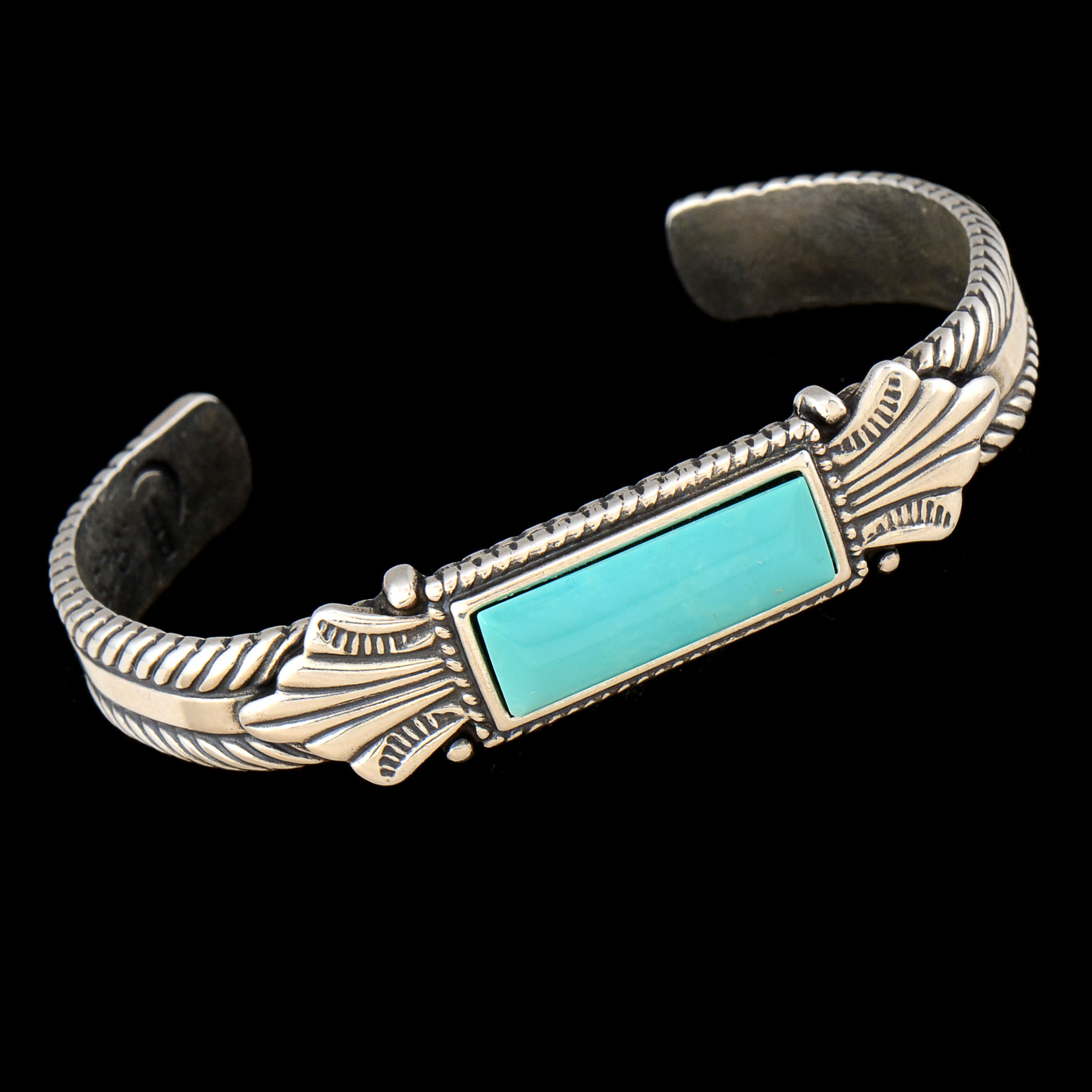 Carolyn Pollack Sterling Silver and Turquoise Cuff Bracelet