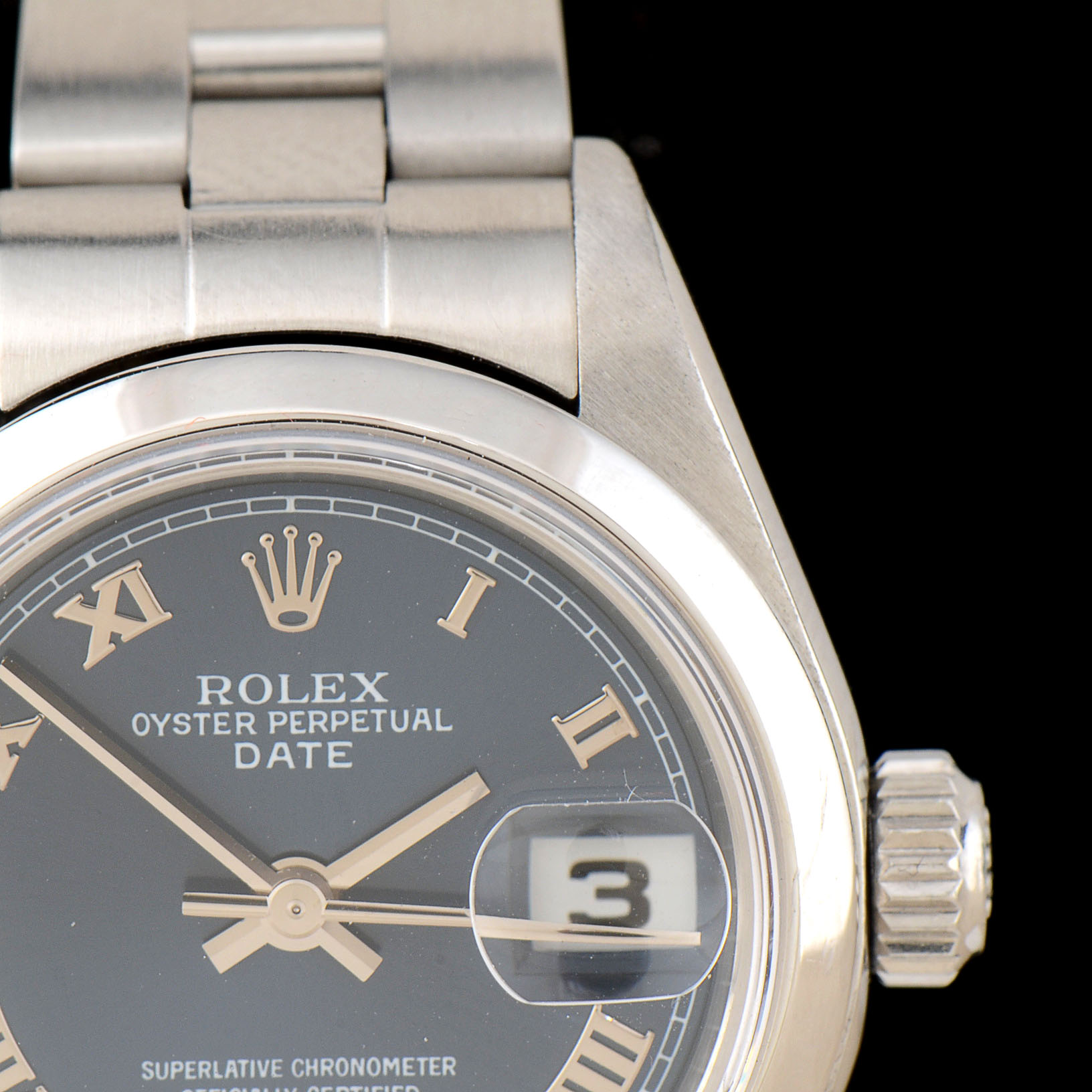 Women's Rolex Perpetual Date Stainless Steel Blue Dial Oyster Automatic Watch