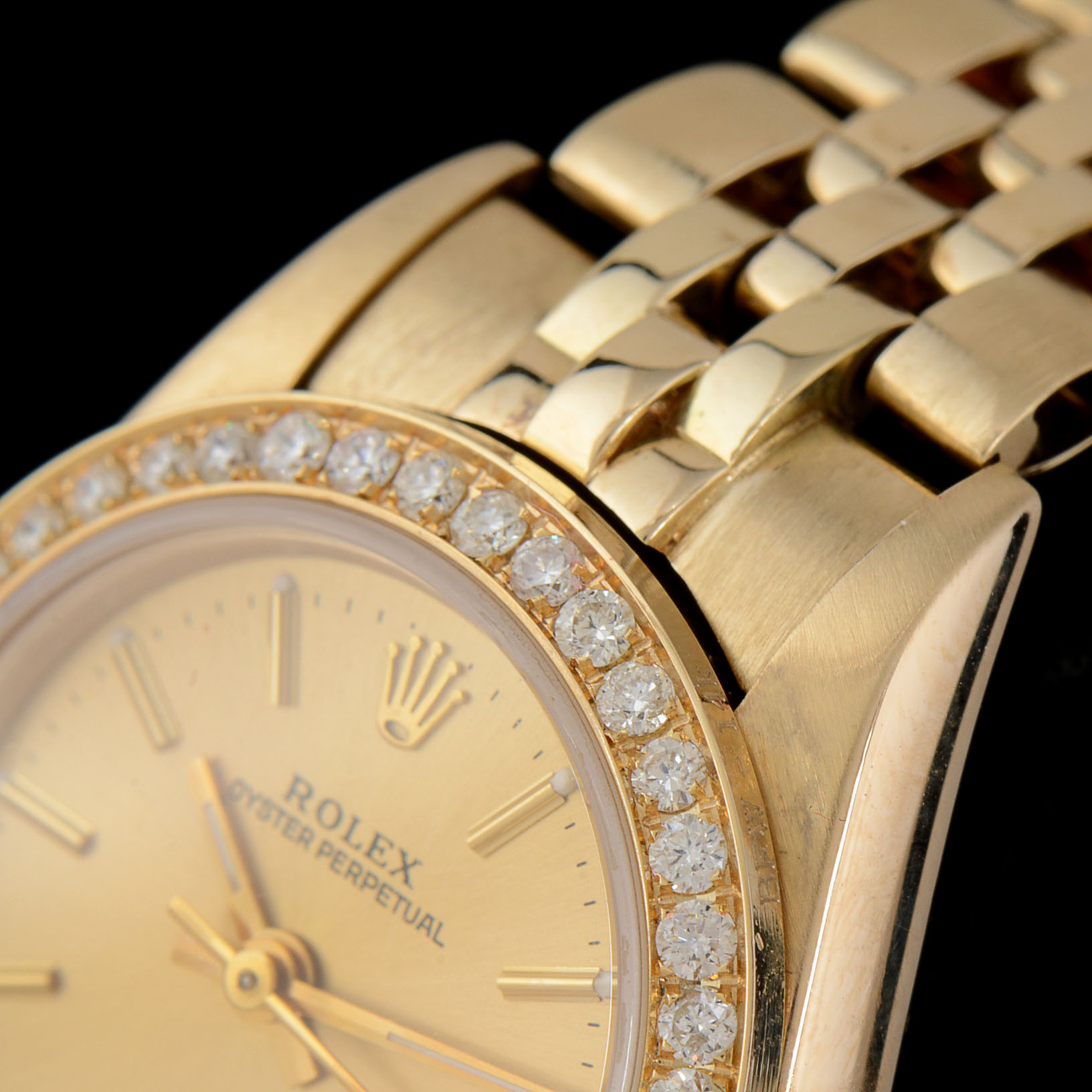 Women's Rolex Oyster Perpetual 14K Solid Yellow Gold and Diamond Automatic Watch