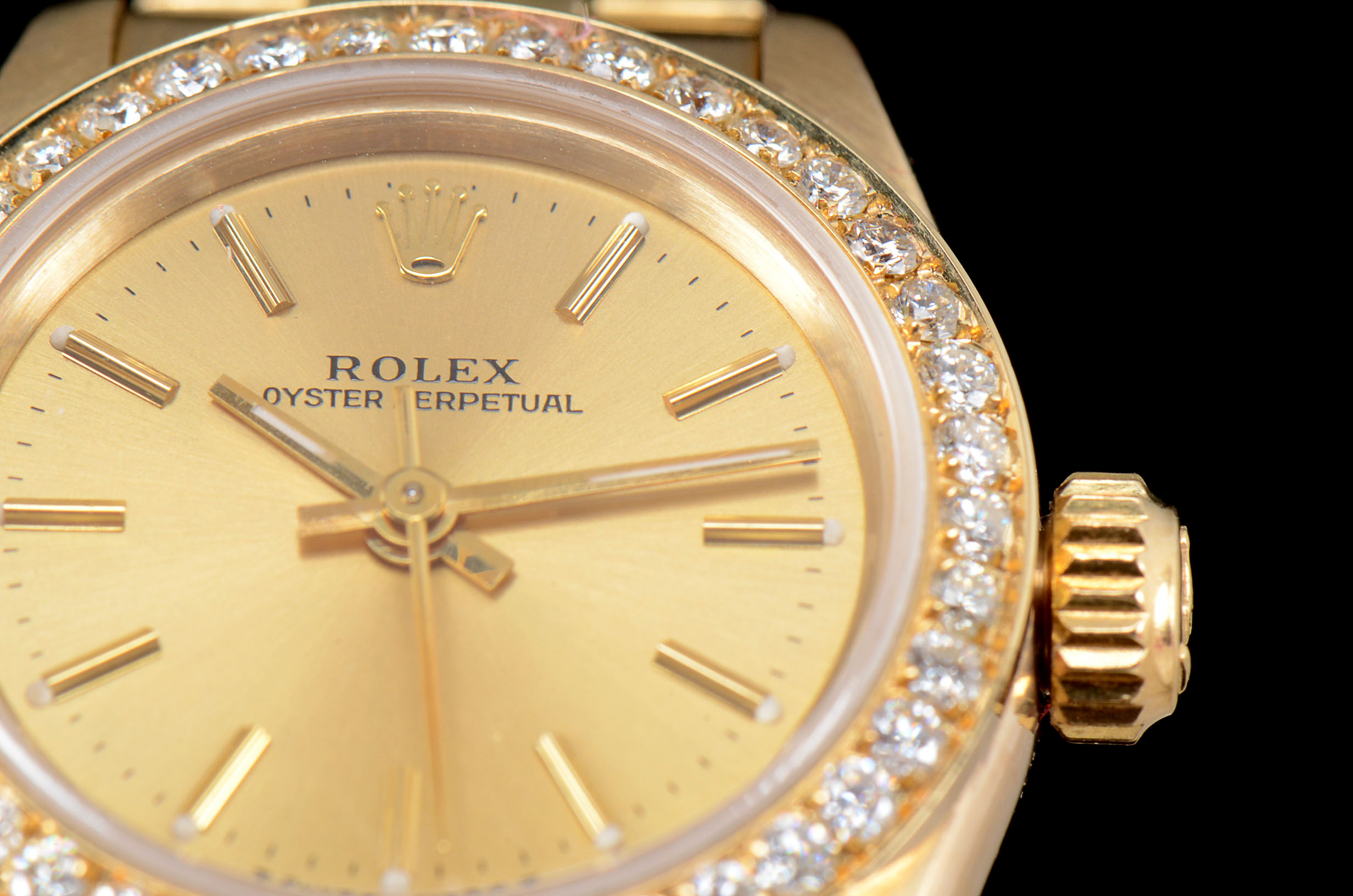Women's Rolex Oyster Perpetual 14K Solid Yellow Gold and Diamond Automatic Watch