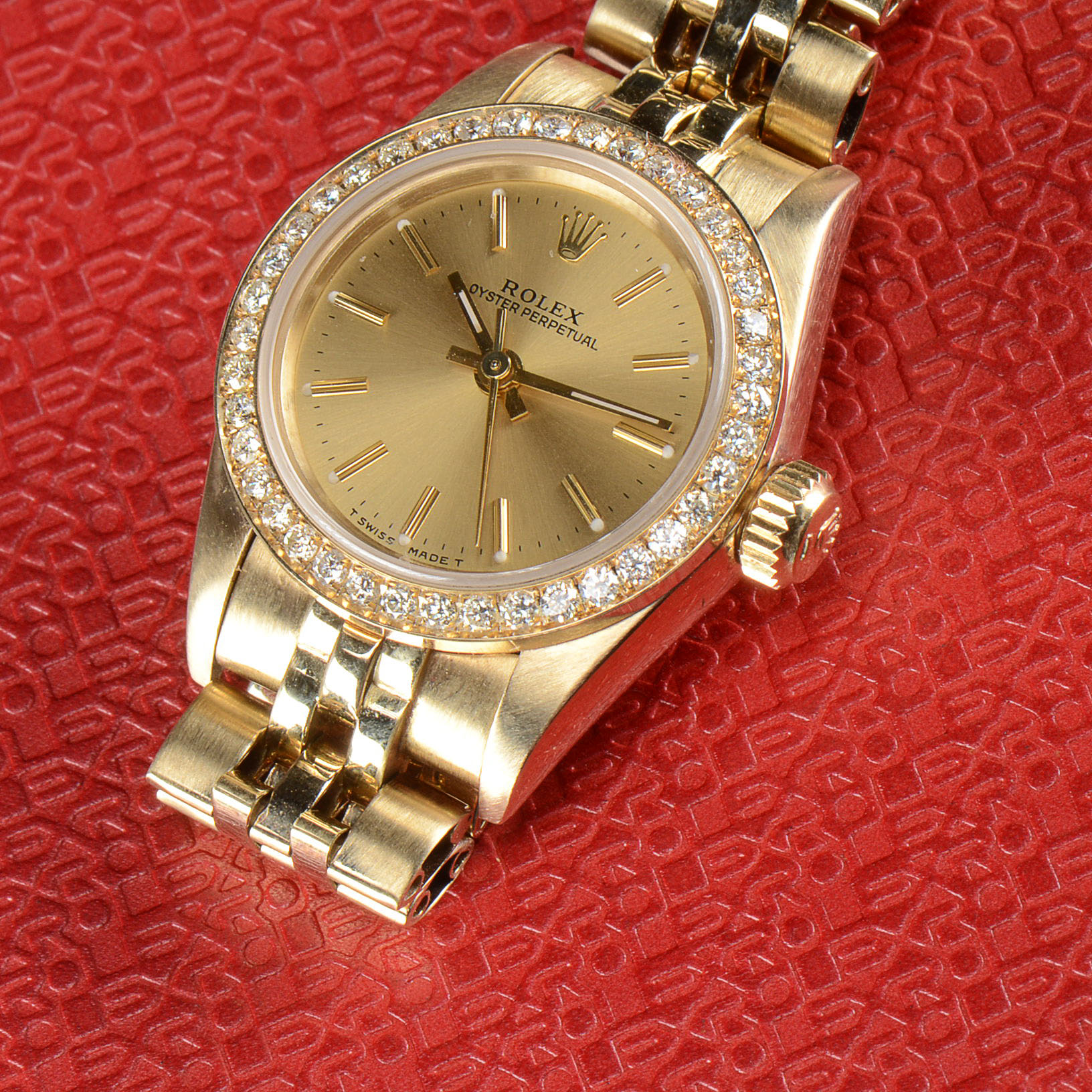 Women's Rolex Oyster Perpetual 14K Solid Yellow Gold and Diamond Automatic Watch