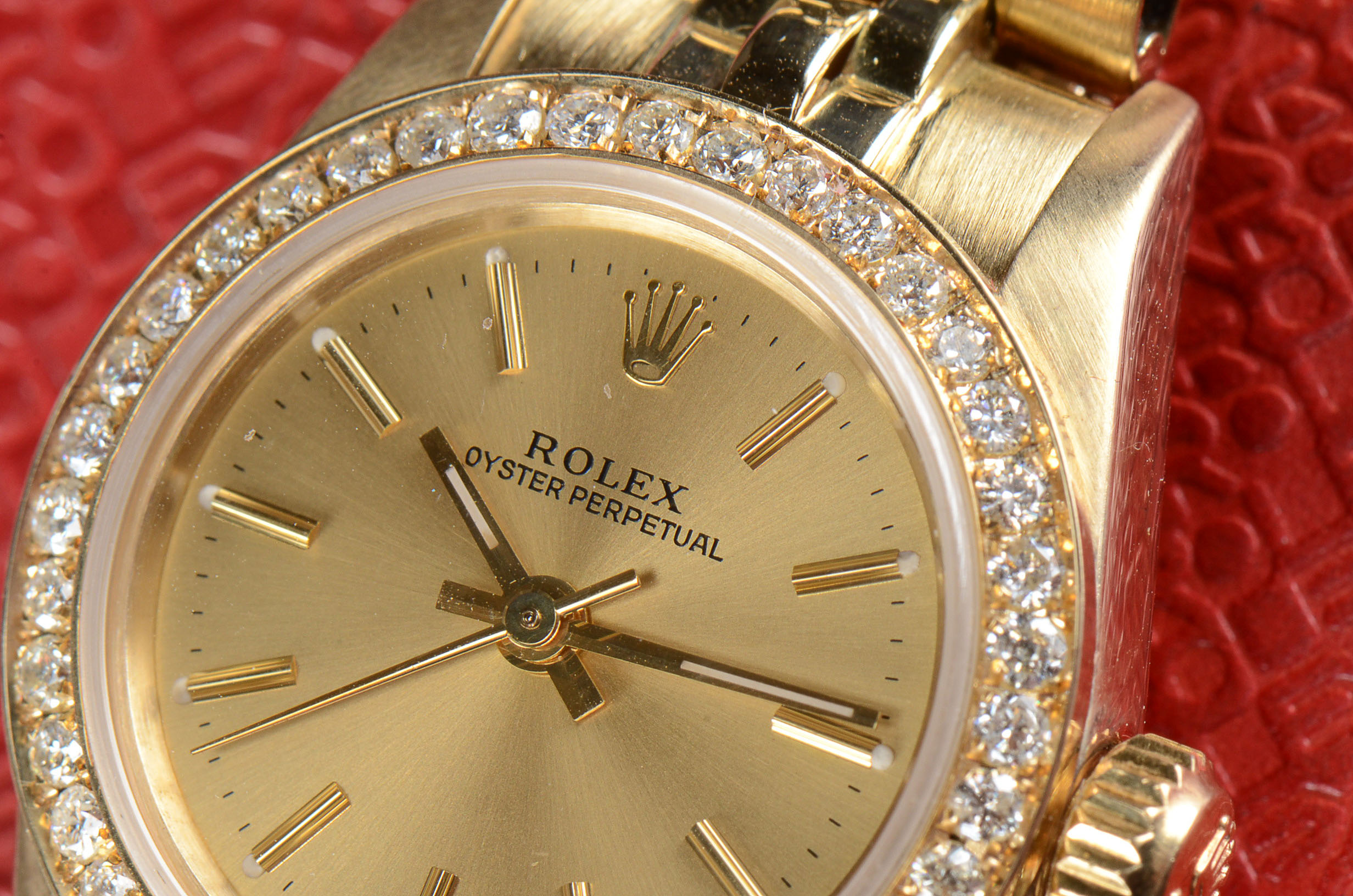 Women's Rolex Oyster Perpetual 14K Solid Yellow Gold and Diamond Automatic Watch