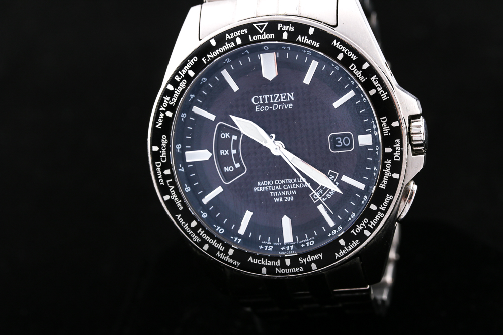 Citizen Eco-Drive World Perpetual WR 200 Titanium Watch